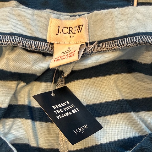 NWT J. Crew Striped Blue Striped Pajama Set - Picture 3 of 3